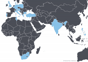 worldmap highlighting fish forward partners